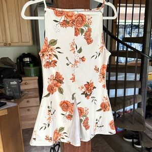 WeWoreWhat Floral Tank Top in Cream and Orange